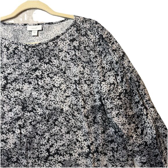 J. JILL PureJill 100% Cotton 3/4 Sleeve Floral Pullover Blouse Top Women’s M - Picture 5 of 12